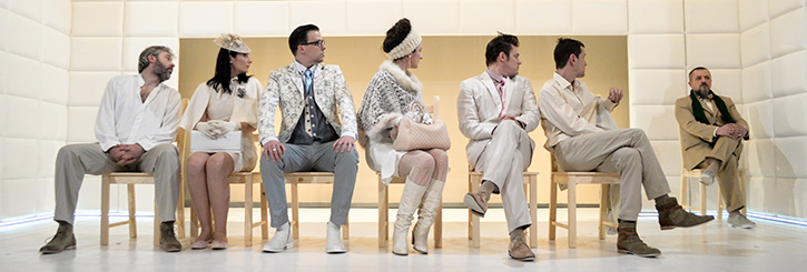 Moliere Misanthrope Mizantrop theatre theater "Thalia Szinhaz" Budapest Hungary Alceste, Celimene, with Oronte